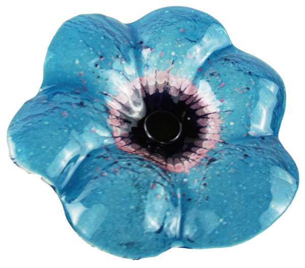 Zauberhafter Gartenstecker Glasblume hellblau -  ca. 100 cm - Gartendekoration
